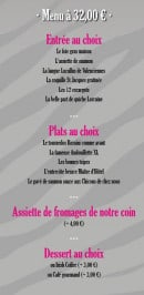Menu Le chalet - menu à 32,00€