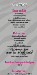 Menu Le chalet - menu à 27,00€