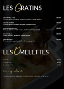Menu L'endroit - Les gratins et omelettes