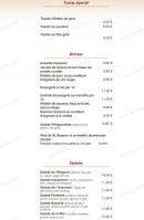 Menu La Bascule - Les toasts apéritifs, les entrées et salades