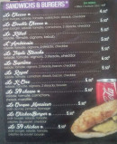 Menu K-one - Sandwiches et burgers