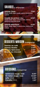 Menu Pizza Saint Martin - Les salades, desserts et boissons