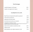 Menu Au Clocher - Fromages et desserts 