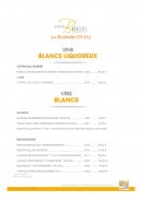 Menu Le Petit Bruxelles - Vins blancs 