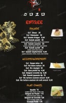 Menu Dozo - L'entrée