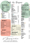 Menu L'Approche - Carte des boissons