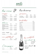 Menu Amici - Vins, bières, cocktails,...