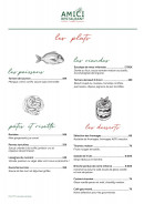 Menu Amici - Plats et desserts