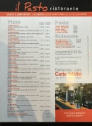 Menu Il Pasto Ristorante - Les pizzas, les pâtes, les desserts...