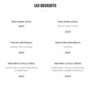 Menu Pizz'eli - Les desserts