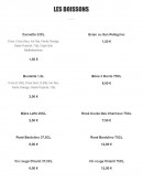 Menu Pizz'eli - Les boissons