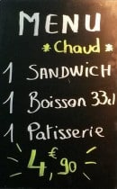 Carte et menu de Mister Pain à La Chapelle d'Armentieres — Le menu chaud
