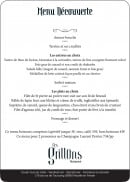 Carte et menu de Les Grillons à Neuville en Ferrain — Menu decouverte