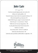 Carte et menu de Les Grillons à Neuville en Ferrain — Le menu de la carte