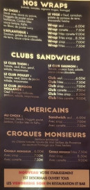 Menu Burger Café - Les sandwichs, américains et croques monsieur