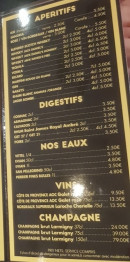 Menu Burger Café - Les apéritifs, digestifs et vins,....