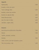 Menu Carthage - Les digestifs, desserts