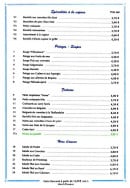 Menu China town - Les vapeurs, potages,...