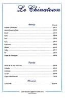 Menu China town - Les apéritifs, digestifs et champagnes