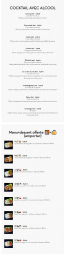 Menu Grill’inn - Les cocktails avec alcool, menus