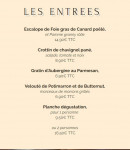 Menu L'entracte Gourmande - Les entrées