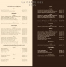 Menu L'entracte Gourmande - La carte des vins