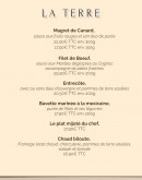 Menu L'entracte Gourmande - La terre