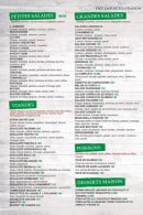 Menu La casa italienne - Les petites salades, les grandes salades,.....