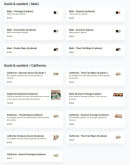Menu Le Kyoto - Les sushis et sashimis