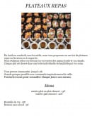 Menu Le senso - Informations sur les plateaux repas