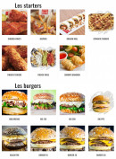 Menu Pepper Grill - Les starters et burgers