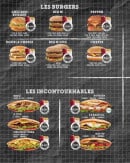 Menu Snack Time - burgers, incontournables