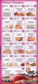 Menu Sushi Tori - Les plateaux classiques