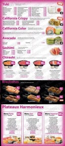 Menu Sushi Tori - Les yukis, les californias crispy,....