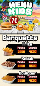Menu La Broche kebab - Menu kids et barquettes