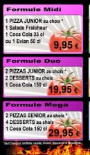 Menu Pizza yollo - les formules