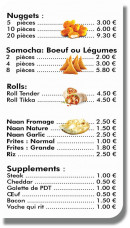 Menu Poulet Station - Les plats à la carte suite