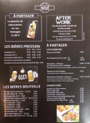 Menu La Fabrik - A partager et bières,...