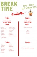Menu Break Time - Bubble tea