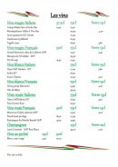 Menu La Calabraise - Les vins