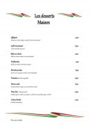 Menu La Calabraise - Les desserts