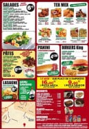 Menu Pizza king - les salades, tex mex, pâtes, lasagnes, menu Bambino, paninis, burgers, desserts, glaces et boissons