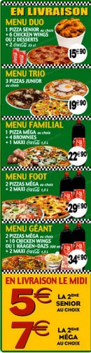 Menu Pizza king - les menus