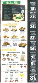 Menu Pizza Time's - Les salades tacos, ...