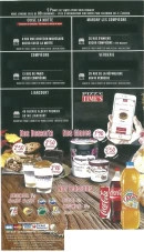 Menu Pizza Time's - Les desserts, boissons, ...