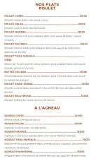 Menu Bbollywood - Les plats poulet et agneau