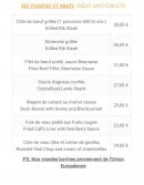 Menu Restaurant de l'Oise - viandes