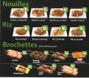 Carte et menu de Sushi Tori à Crevecoeur le Grand — Les nouilles, riz et brochettes