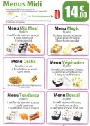 Carte et menu de Sushi Tori à Crevecoeur le Grand — Les menus midi