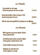 Carte et menu de Auberge de Pont l'Evêque à Pont l'Eveque — Les viandes et desserts